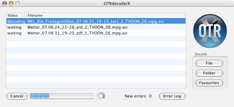 Screenshot of OTRDecoderX